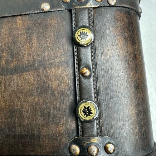 Vintage Wooden Leather handles Box Case Dark Wood - Bild 8 von 9