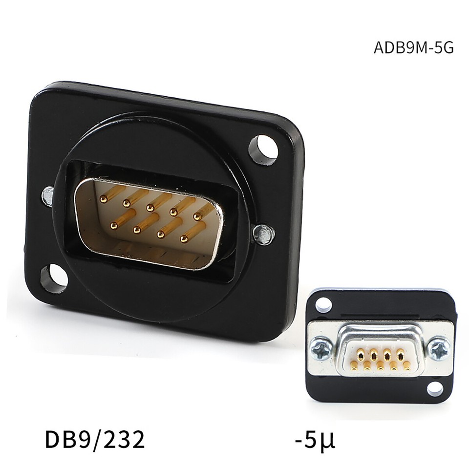 D-type VGA 9 Pin D-SUB DB9 RS232/485 Solder Connector Mounting Panel ...