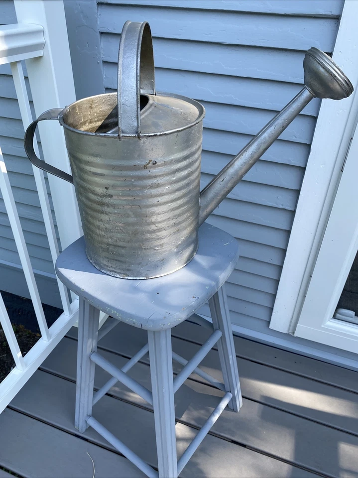 24"x17" AUTHENTIC Vintage Galvanized Zinc Metal WATERING CAN w/Spout Garden Farm - Image 4 of 4