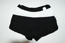 Pizzazz White Black Cheer Athletic Shorts Elastic Waist Size Youth Large
