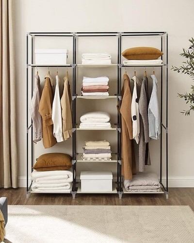 Tragbarer Kleiderschrank Platzsparender Modularer Kunststoffschrank mit Türen - Bild 4 von 11