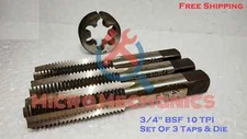 BSF Tap & Die Set 3/4" BSF 12 TPI - High Carbon Steel - Ideal For Soft Metals 