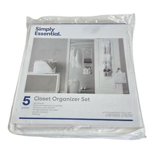 NWT Simply Essential 5-Piece Closet Organizer Set in White