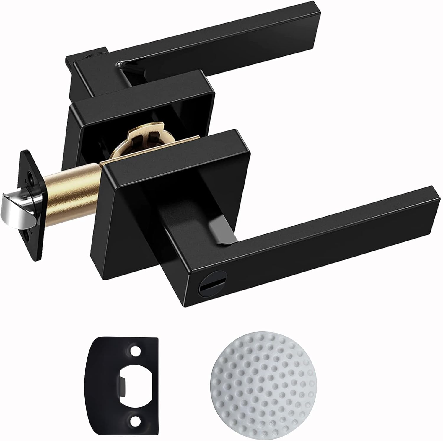 Privacy Door Lever, Matte Black Door Handle Heavy Duty, Keyless Door Knobs for B-image