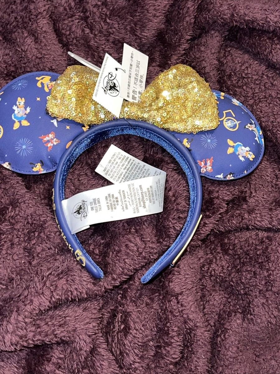 WALT DISNEY WORLD 50TH ANNIVERSARY BLUE LOUNGEFLY EARS  display picture 3