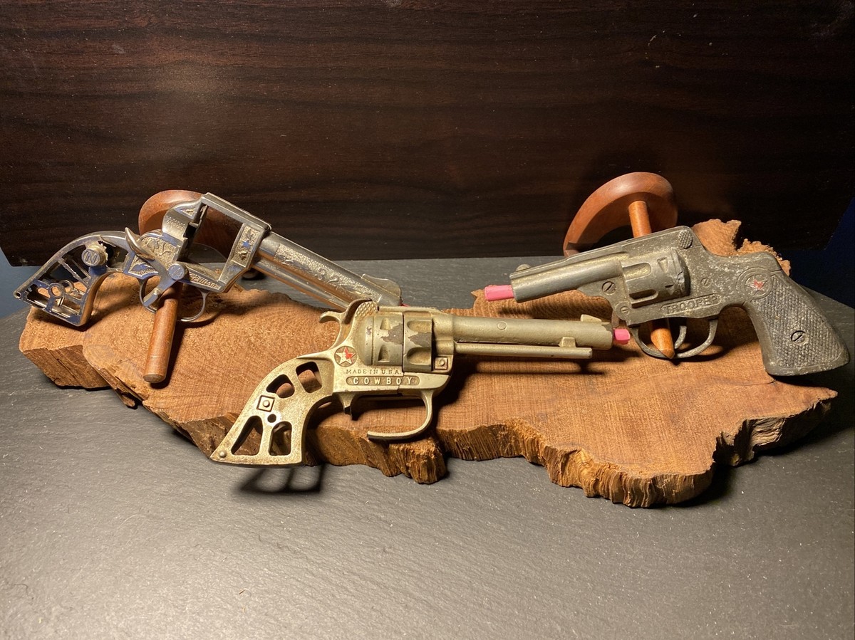 Vintage Nichols / Trooper / Cowboy Toy Metal 3 Cap Gun Parts Lot !!! | eBay