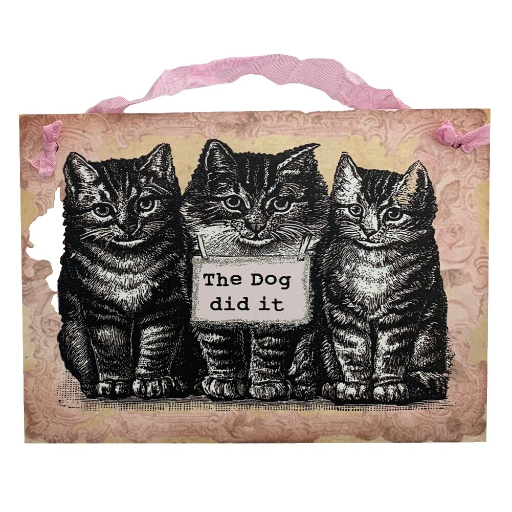 Los gatos Pintado a Mano Placas Y Letreros Decoración para el Hogar