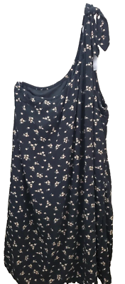 American Eagle Floral One Shoulder Dress Size XL Black Lined NWT