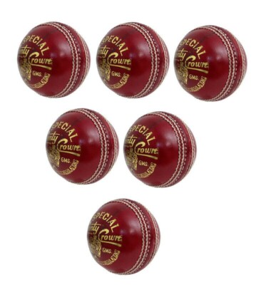6 X Special County Crown Premium Quality 4PCE Ball Official Cricket Leather Ball