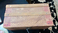 Antique Doll Childs Trunk Wood/Litho Victorian Salesman’s Sample - 11” X 6” X 5”