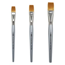AS-33 Golden Taklon Synthetic Wash-Glaze Brush Set 3 pcs
