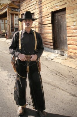 Cowboy Chaps Men's Black Real Suede Adjustable Waist Western Chaps 38\