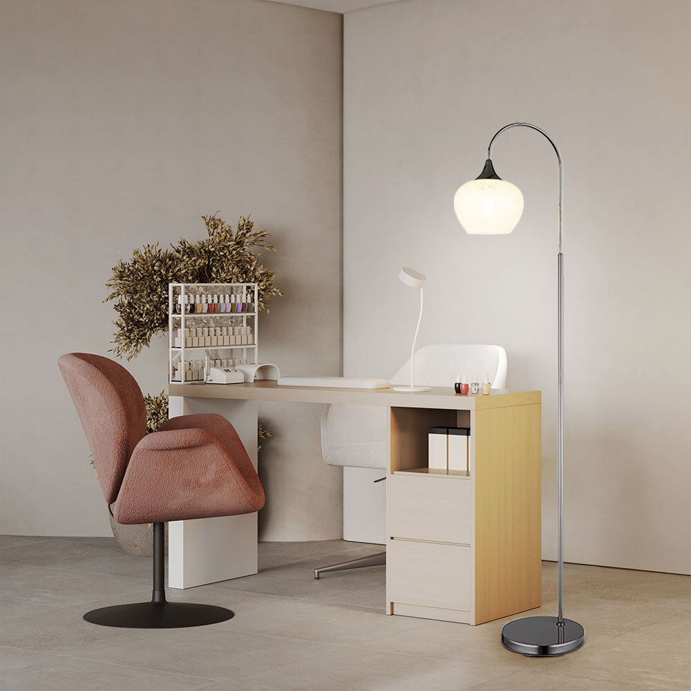 Lampada da terra LED con sfera in vetro cristallo