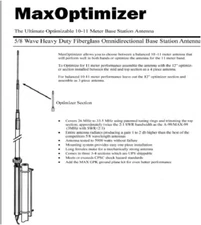 Solarcon MaxOptimizer -The Ultimate Optimizable 10-11 Meter Base Station Antenna