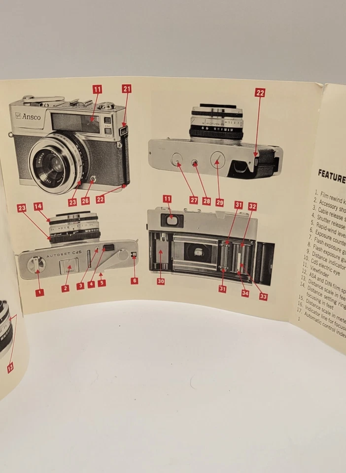 Original GAF Ansco Autoset Cds Cámara Manual de Usuario - 1965 Foto 4 de 4