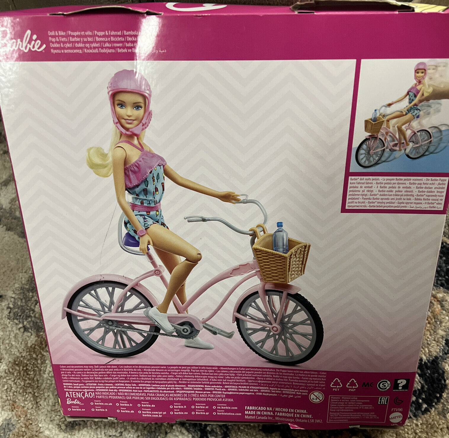 Barbie Real Boneca e Bicicleta - FTV96 - Mattel –