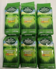 Green Mountain Coffee Roasters Breakfast Blend Decaf,(LOT OF 6) BEST BY 11/20/21