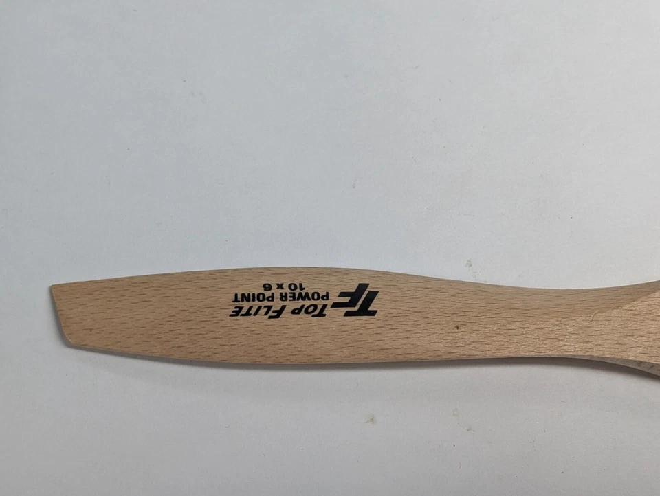 Hélice de madera Top Flite 10x6 ~ 10" de largo para modelos de aviones orificio central de 1/4" ~ Foto 4 de 4