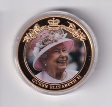 AUSTRALIAN: 2022 THE QUEEN PLATINUM JUBILEE GOLD PLATED COMMEMORATIVE MEDALLION