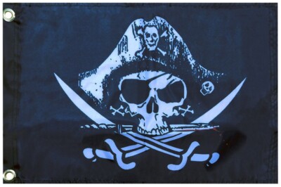 12x18 Pirate Deadman's Chest 12''x18'' 100D Woven Poly Nylon Boat Flag Grommets