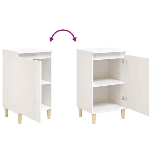 High Gloss Bedside Table Drawers Storage Side Cabinets Wooden Nightstand White - Picture 8 of 12