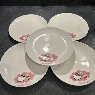 Sanrio Hello Kitty 2010 Keramik Porzellan Kuchen Tee Party Teller 7,5'' 5er Set