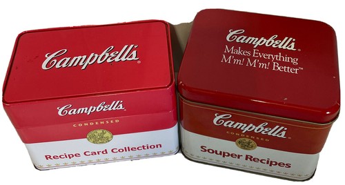 2- Campbell's Soup Collectible Tin 1971 Souper Vintage Recipe Card Tin w/Recipes - Picture 2 of 14