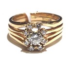 14k yellow gold .65ct clarity enhanced round diamond engagement ring 3.5g rare — photo 1