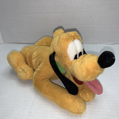 Disney Land World Parks 16'' Laying Down Pluto Dog Plush Stuffed Animal Toy Doll