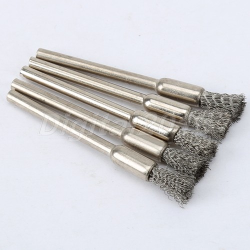5X Steel Wire Wheel Pencil Brush Brushes Power Accessory for Rotary Tools Top - Picture 5 of 10