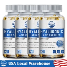 Hyaluronic Acid 850mg Capsules Vitamin C Joint and Skin Health 120/240/480Pills