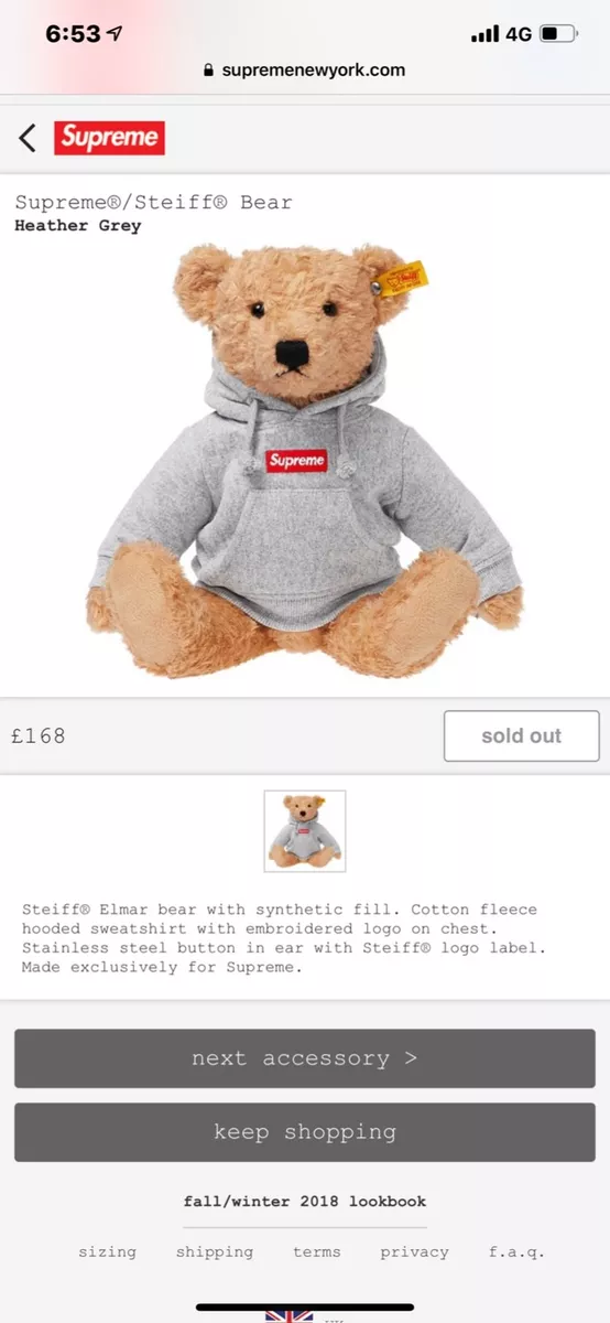 Supreme Steiff Bear Heather Grey