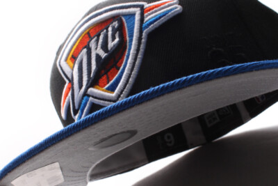 New Era Oklahoma City Thunder NBA Black Blue Fitted Cap Gray UV