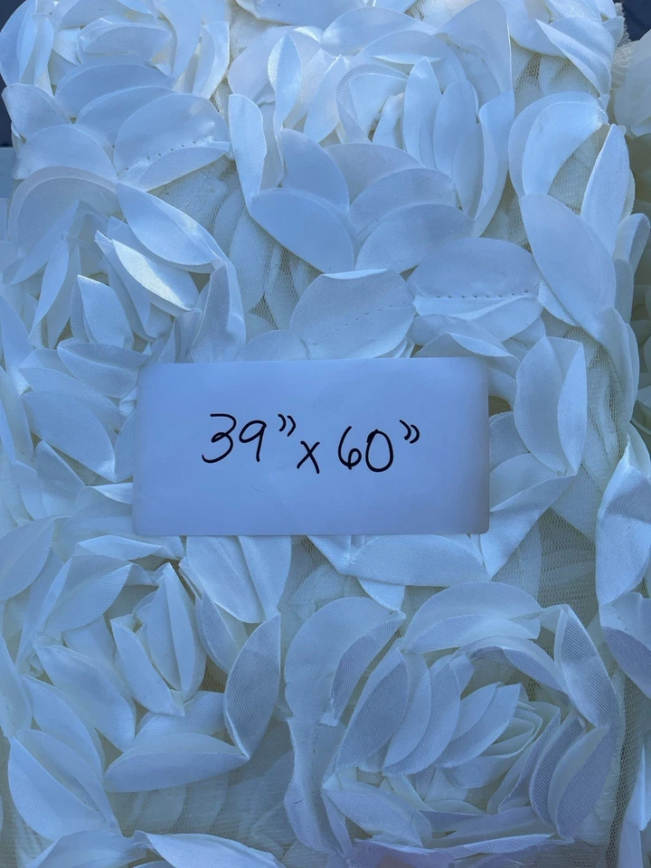 Sale! 3 Big Pcs Satin Rosette Mesh Pink & Ivory Colors For Sewing Project Art - Image 4 of 4