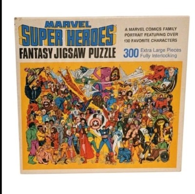 Vintage 1983 Marvel Super Heroes 300-Piece Fantasy Jigsaw Puzzle COMPLETE