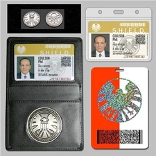 Agents of S.H.I.E.L.D. Shield Badge Holder Phil Coulson's 2 cards + FREE Coin
