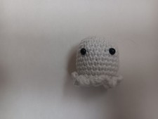 Crocheted 2 inch White Glow in Dark Ghost Plush Handmade Hallowee Animal Stuffed