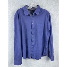 Ted Baker Shirt Mens 6 L Blue Long Sleeve Button Up Contrasting Sleeve Work