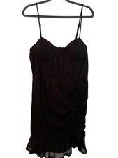 New Lily Rose Black Ruched Mini Dress XL Babydoll Wichygoth, Bodycore Shear