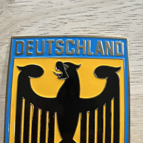 Deutschland Germany Coat of Arms Travel Shield Crest Vintage Car Emblem VTG - Picture 3 of 14