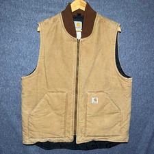 Carhartt V01 BRN Arctic Quilt Lined Duck Vest Mens Large Tall Brown Workwear