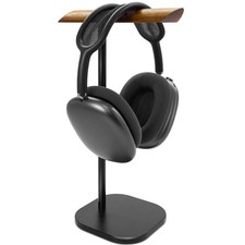 Headphone Stand for Desk, Walnut Wood  Aluminum Headset Stand, Universal Wal...