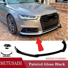 For AUDI S6 A6-S-Line 2016-2018 Front Bumper Lip Splitter Spoiler Underbody Wing