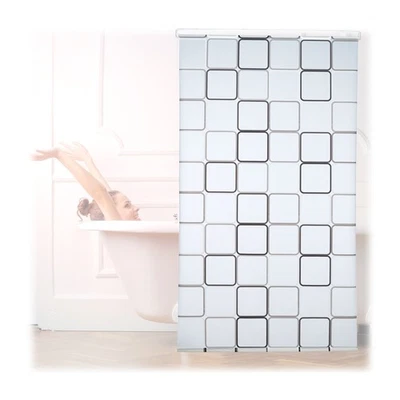 Duschrollo Badewannenrollo Sichtschutz Rollo Duschvorhang retro PVC Wannenrollo - Bild 1 von 4