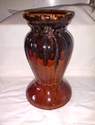Vtg McCoy Pottery PEDESTAL ONLY for your Jardiniere Brown Onyx Drip Glaze