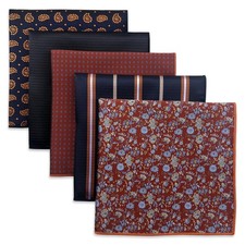 5 Pack Men's Pocket Squares Set 12.6" Formal Handkerchiefs for Suits Weddings...