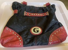 Georgia Bulldogs Purse Black Red Faux Leather Handled Look Closely At Photos