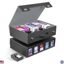 ZLCA Premium Trading Card Storage Box - 5-Row, Holds 3900+ Cards, Toploader Case