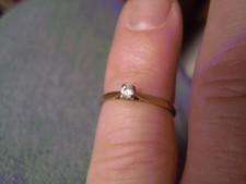 10K Yellow Gold Ladies Girl's Cubic Zirconia Solitaire Ring 0.9 grams