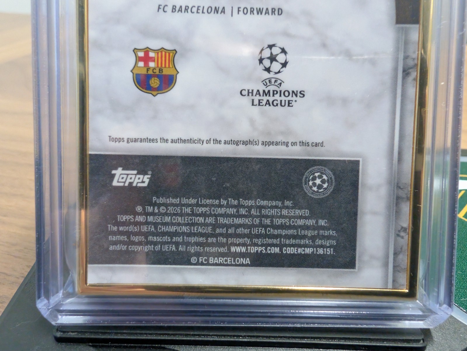 2025/26 Topps Museum UEFA Club Competitions Luis Suarez Framed Autograph 50/50 view 6